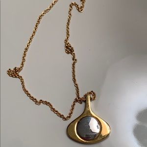 Vintage gold and silver funky shaped necklace